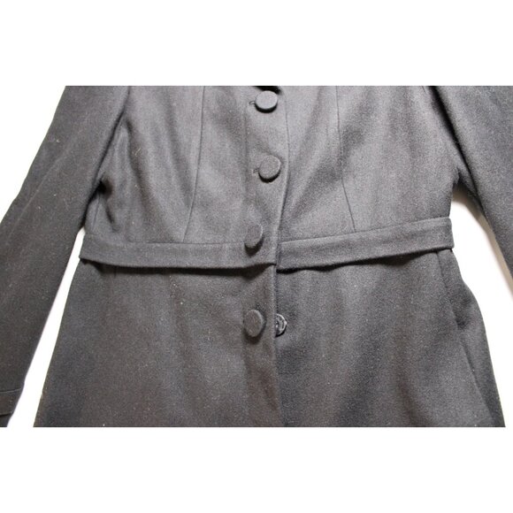 Nine West Womens Black Wool-Blend Long Sleeve Overcoat Size 10 🖤 Classic Button - Picture 3 of 12